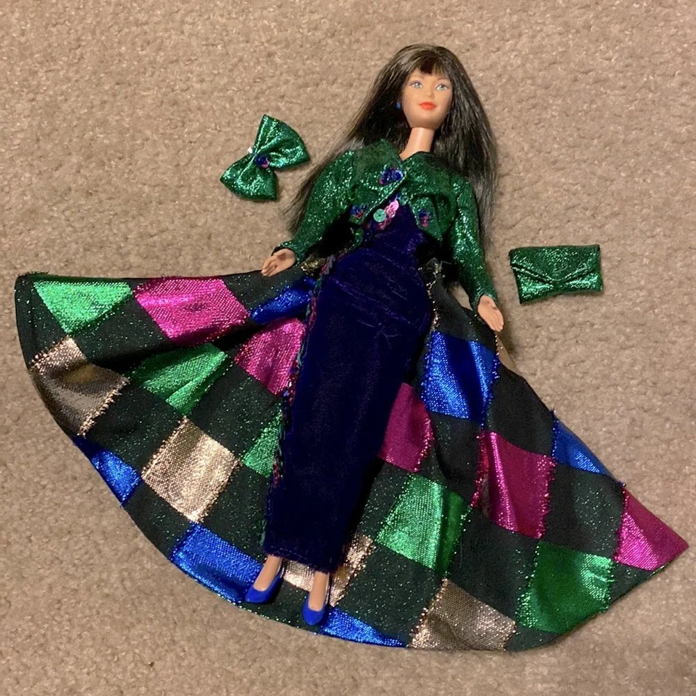 Vintage 90s Barbie Mattel Kira Doll and Luxury Designer Dress Evening Ball  Gown